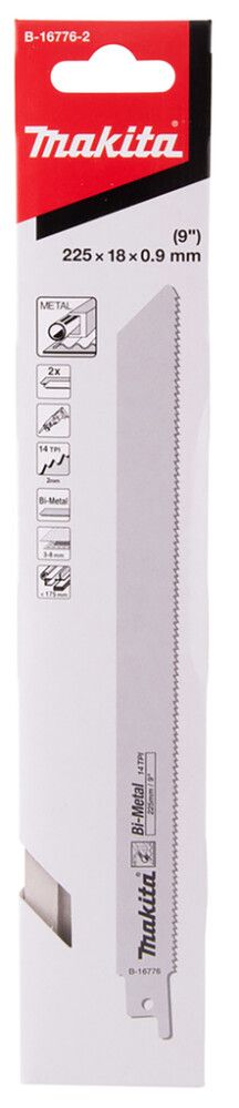 Puukkosahanterä Makita metalli 225 x 0,9 mm 14 TPI 2 kpl