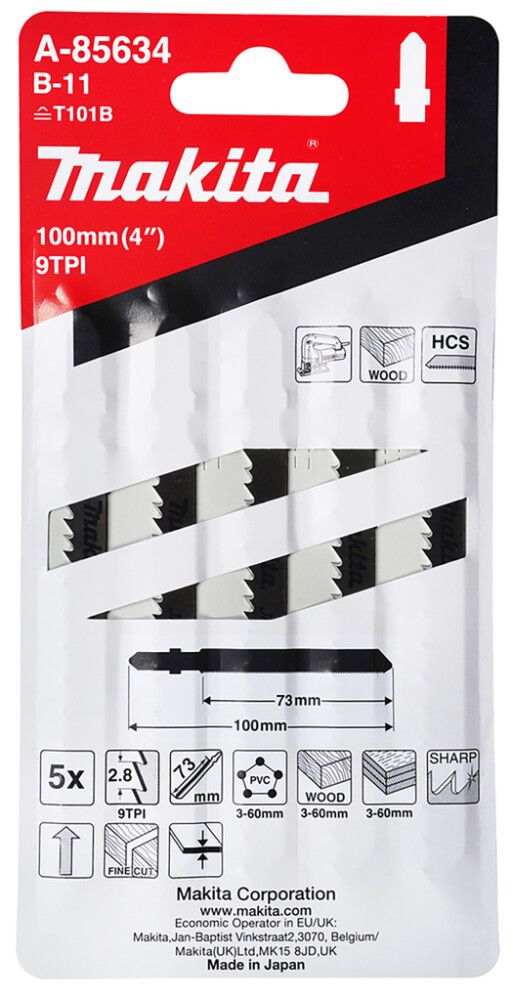 Pistosahanterä Makita 75 mm B-11 5 kpl