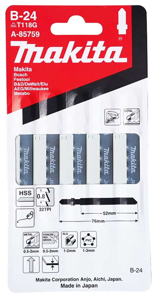 Pistosahanterä Makita 50 mm B24 5 kpl