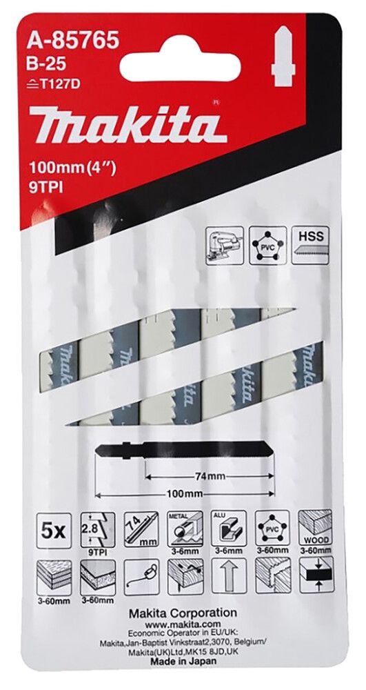 Pistosahanterä Makita 74 mm B25 5 kpl