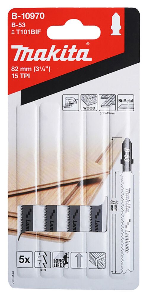 Pistosahanterä Makita 60 mm B53 5 kpl