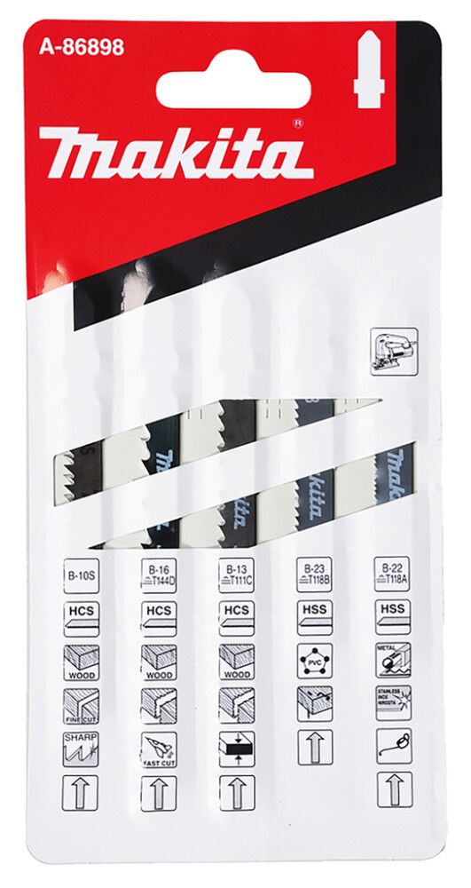 Pistosahanteräsarja Makita A-86898 5-os.