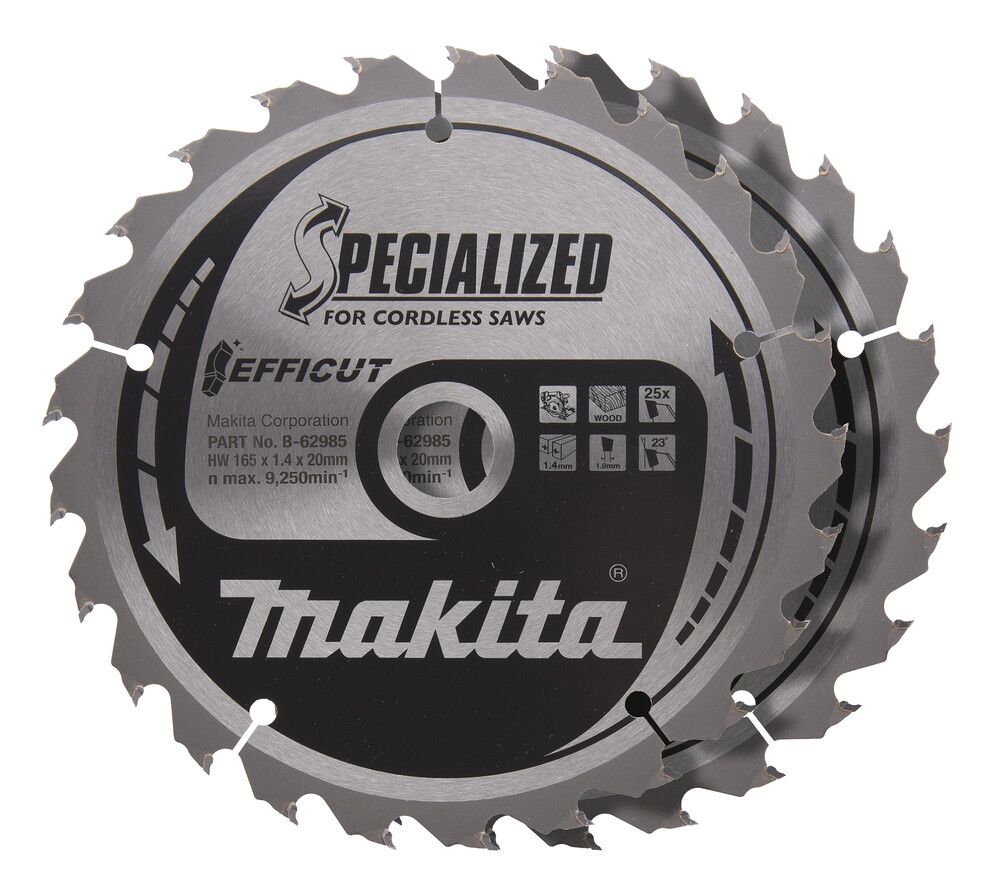 Pyörösahanterä Makita 165 x 20 mm Z-25 2 kpl