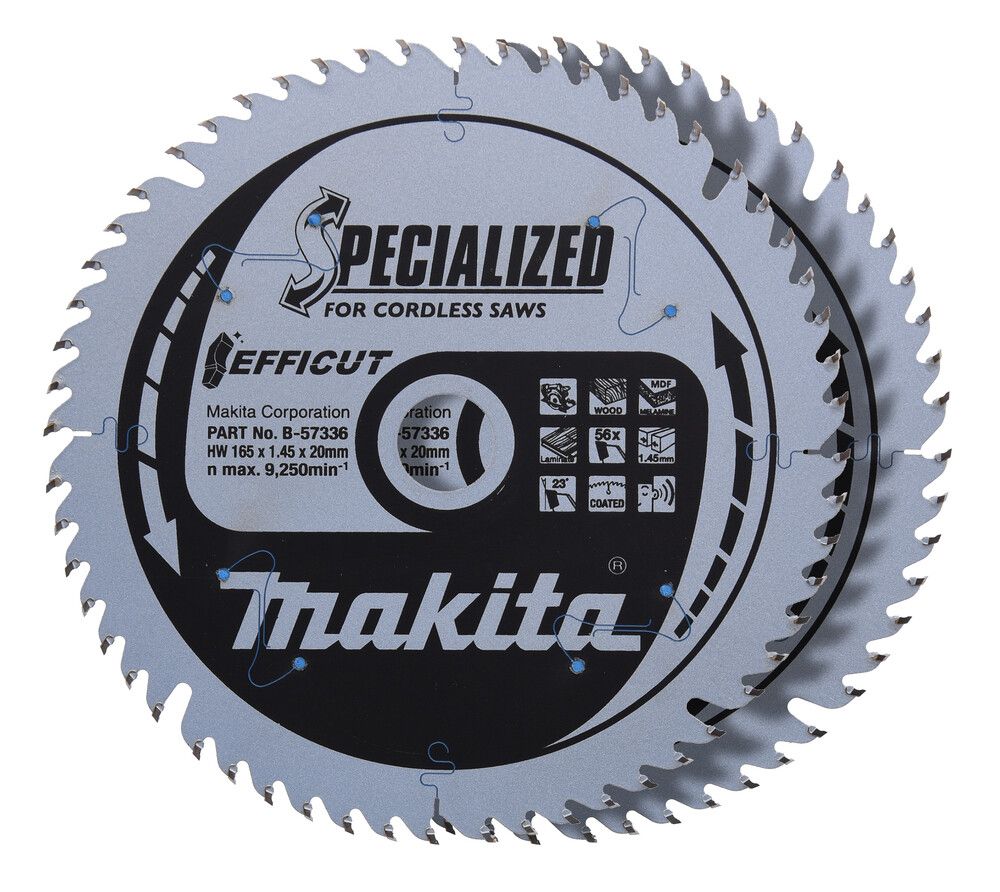 Pyörösahanterä Makita 165 x 20 mm Z-56 2 kpl