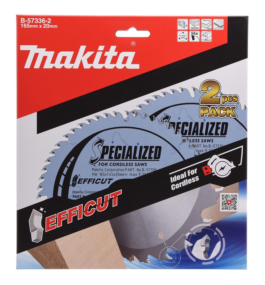 Pyörösahanterä Makita 165 x 20 mm Z-56 2 kpl