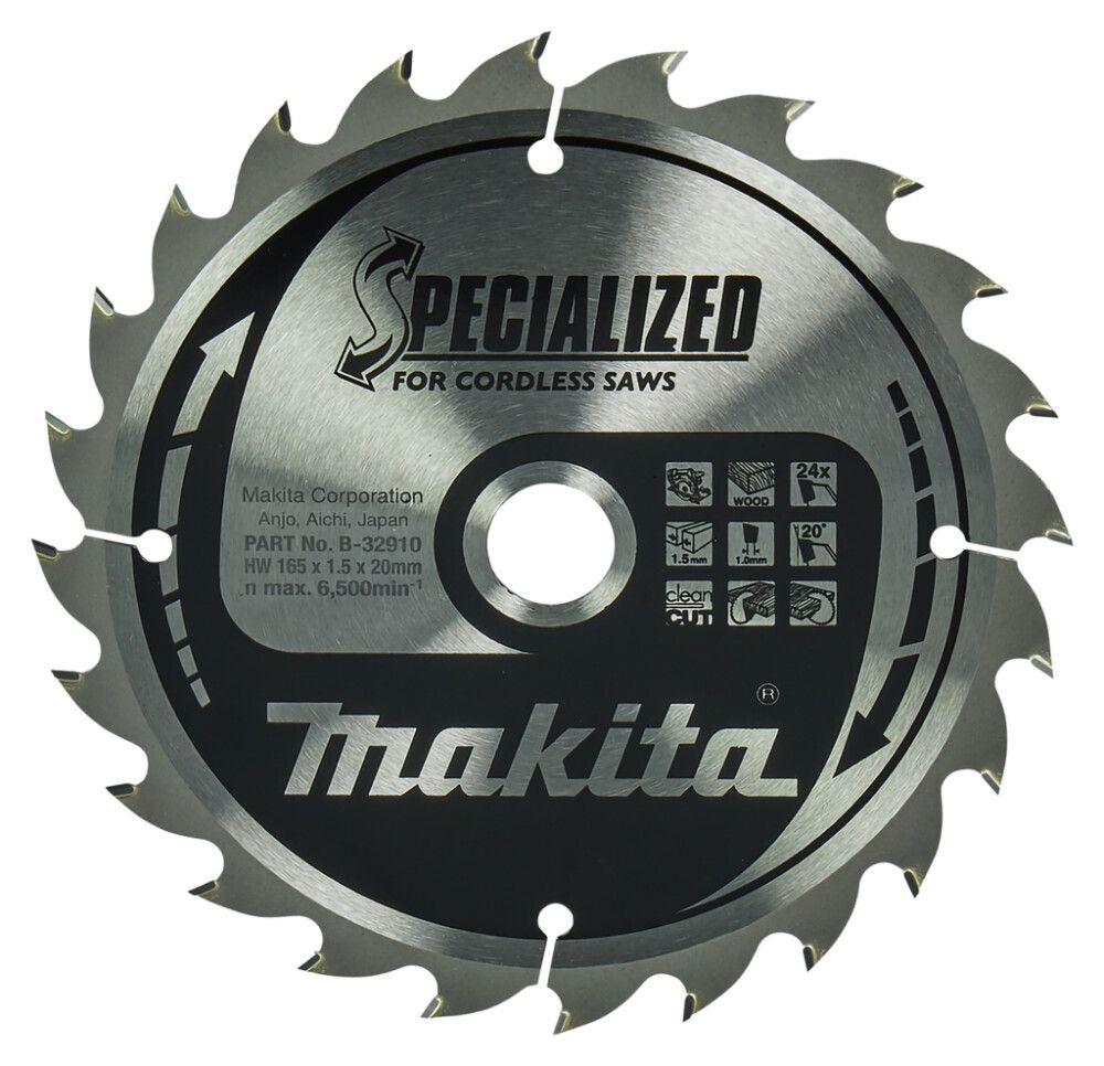 Pyörösahanterä Makita B-32910 165 x 20 x 1,5 mm Z-24