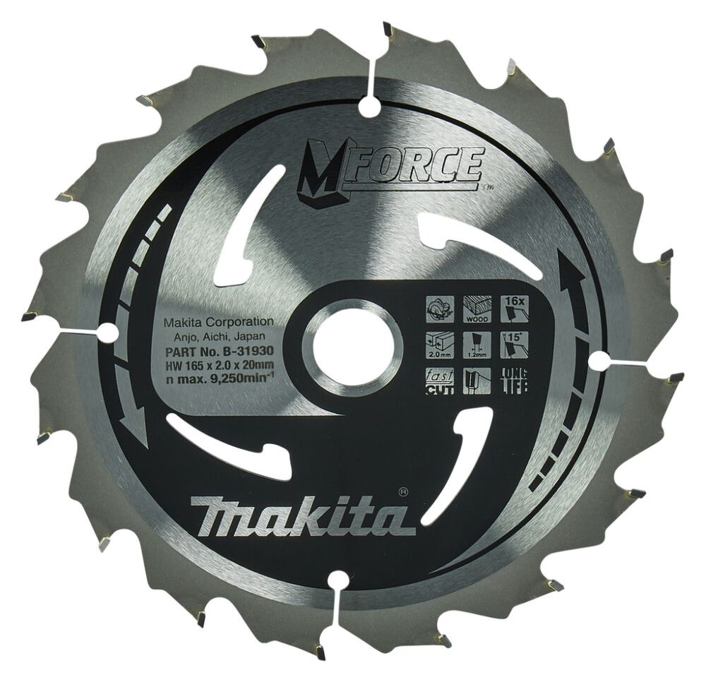 Pyörösahanterä Makita B-31930 165 x 20 x 2 mm Z-16