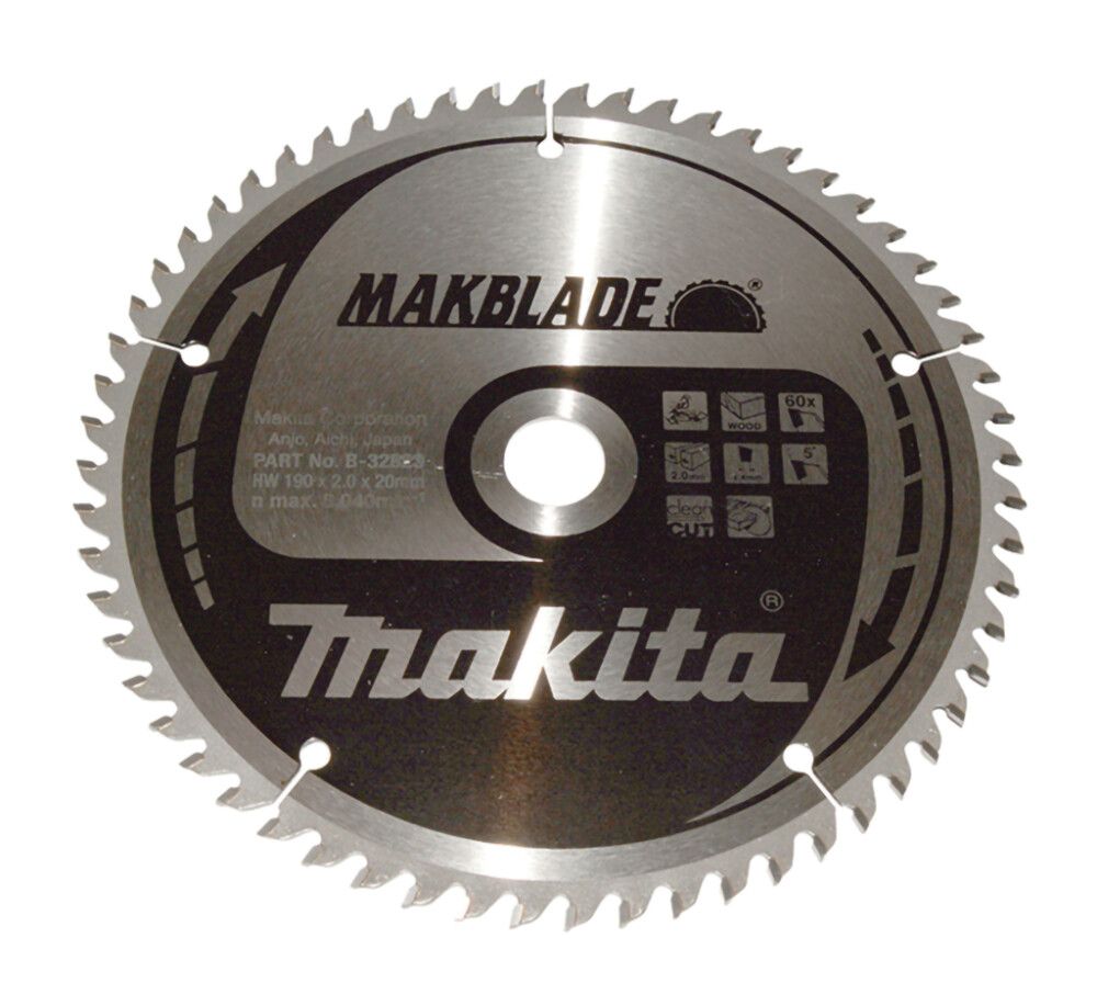 Pyörösahanterä Makita B-32823 190 x 20 x 2 mm Z-60