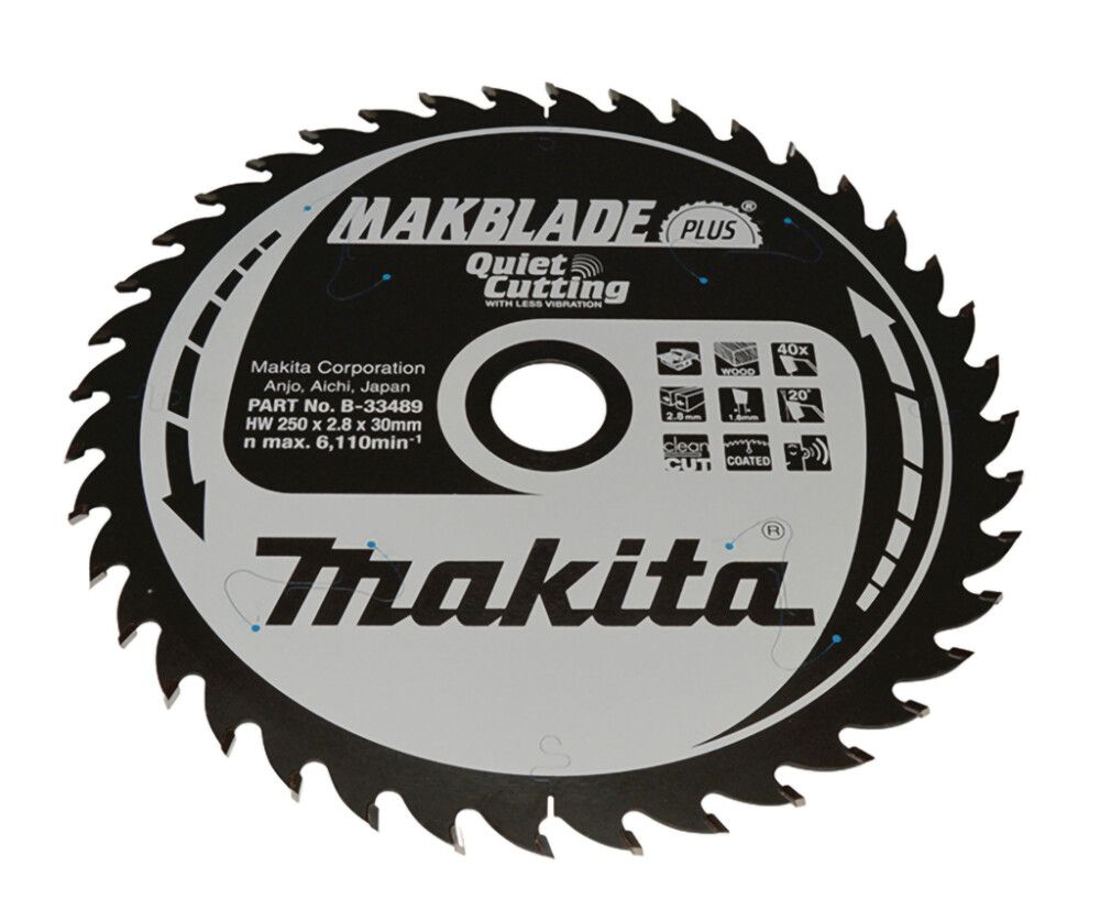 Pyörösahanterä Makita B-33489 250 x 30 x 2,8 mm Z-40