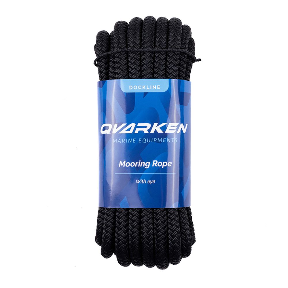 Kiinnitysköysi Qvarken Dockline silmukalla musta 10 mm x 3 m