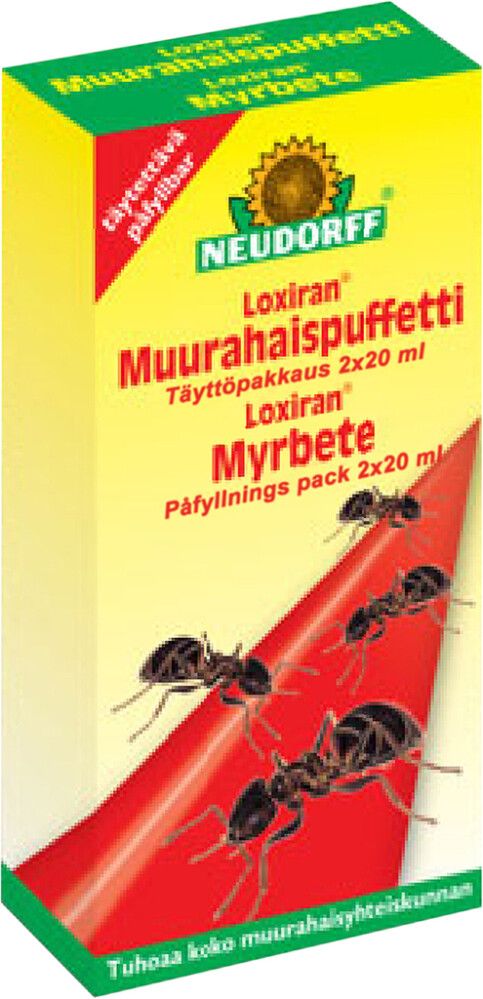 Muurahaispuffet Neudorff Loxiran täyttöpakkaus 2 x 20 ml