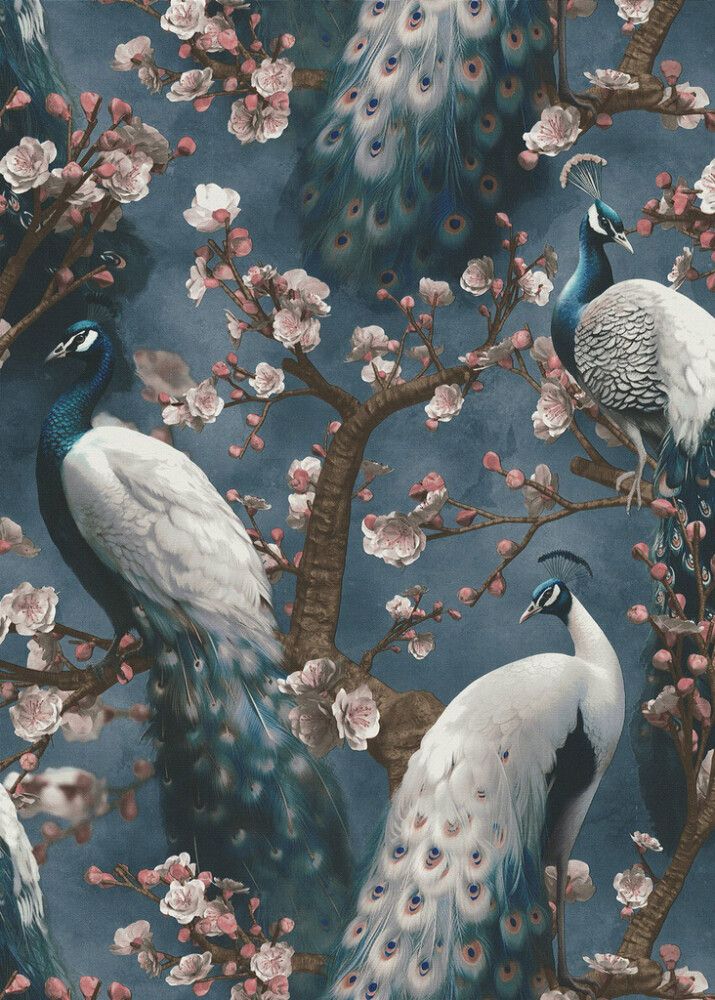Kuitutapetti Erismann Peacock 10414-08 sininen