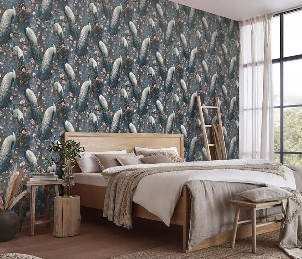 Kuitutapetti Erismann Peacock 10414-08 sininen