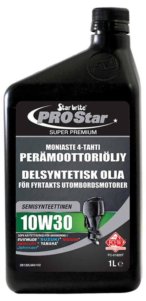Moniaste 4-tahti perämoottoriöljy SAE 10W30 Star brite 1 l