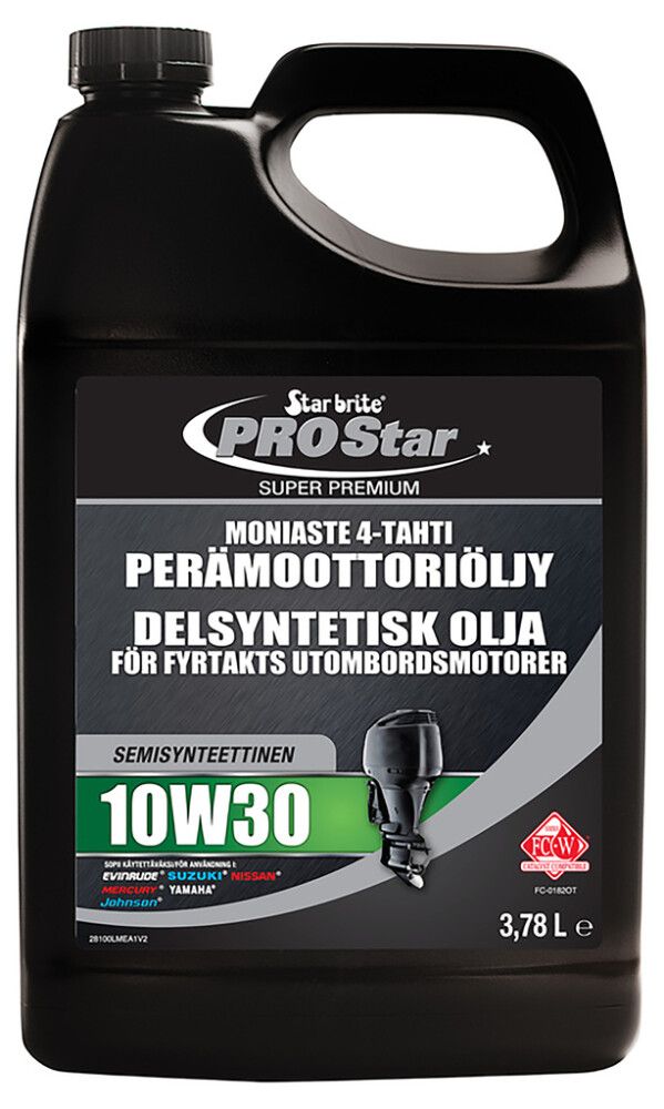 Moniaste 4-tahti perämoottoriöljy SAE 10W30 Star brite 3,78 l