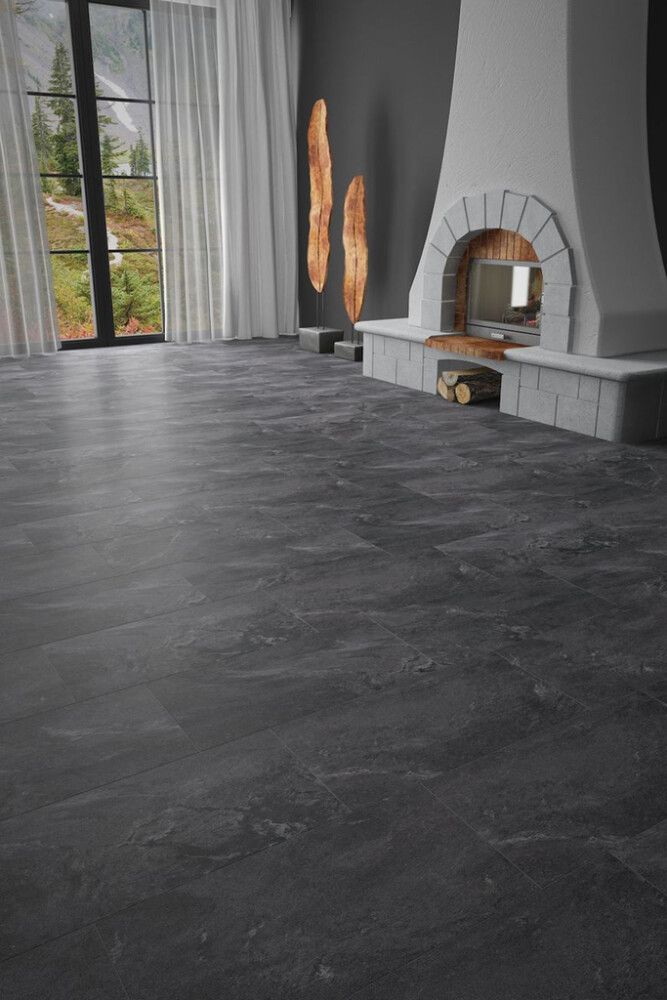 Lattialaatta LPC Alpstone rektifioitu Antrasiitti