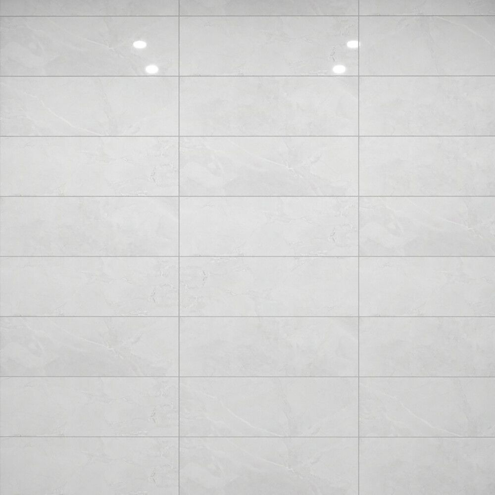 Seinälaatta LPC Palace Vulcano kiiltävä valkoinen rektifioitu 30 x 90 cm