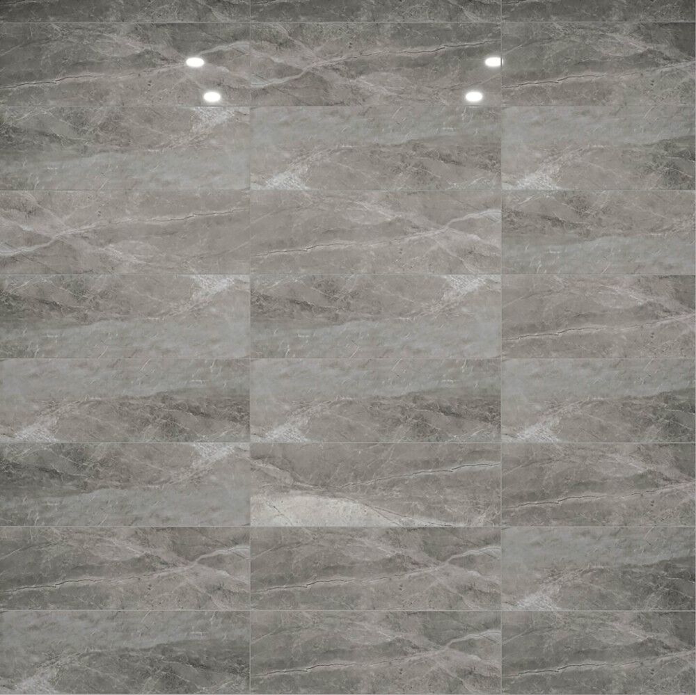 Seinälaatta LPC Palace Vulcano kiiltävä greige rektifioitu 30 x 90 cm