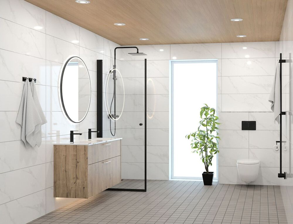 Seinälaatta LPC Noble Kvartz valkoinen rektifioitu 30 x 90 cm