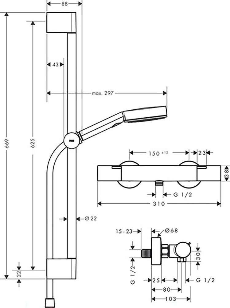 Suihkusetti Hansgrohe Pulsify Select S kromi