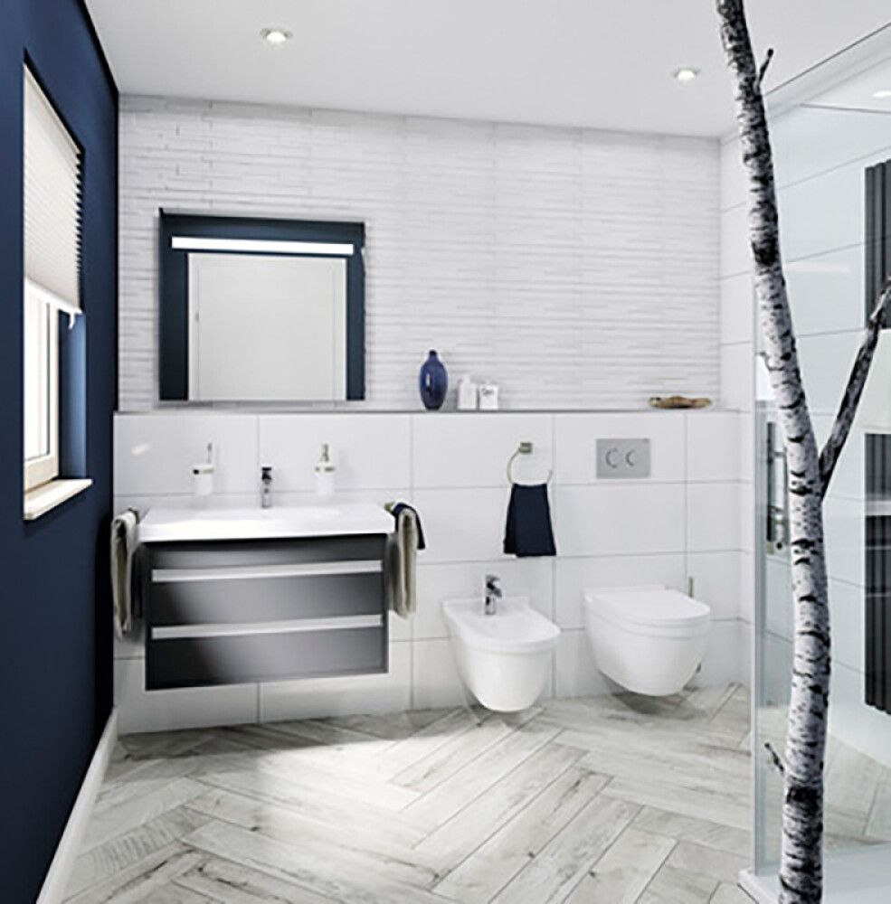 Seinälaatta Kristall kiiltävä valkoinen 30 x 60 cm