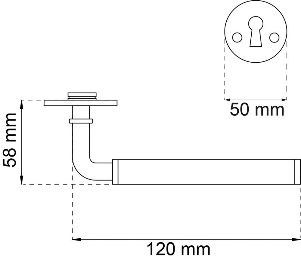 Väliovenpainike avainkilvellä Habo A383-2991 musta/harjattu kromi