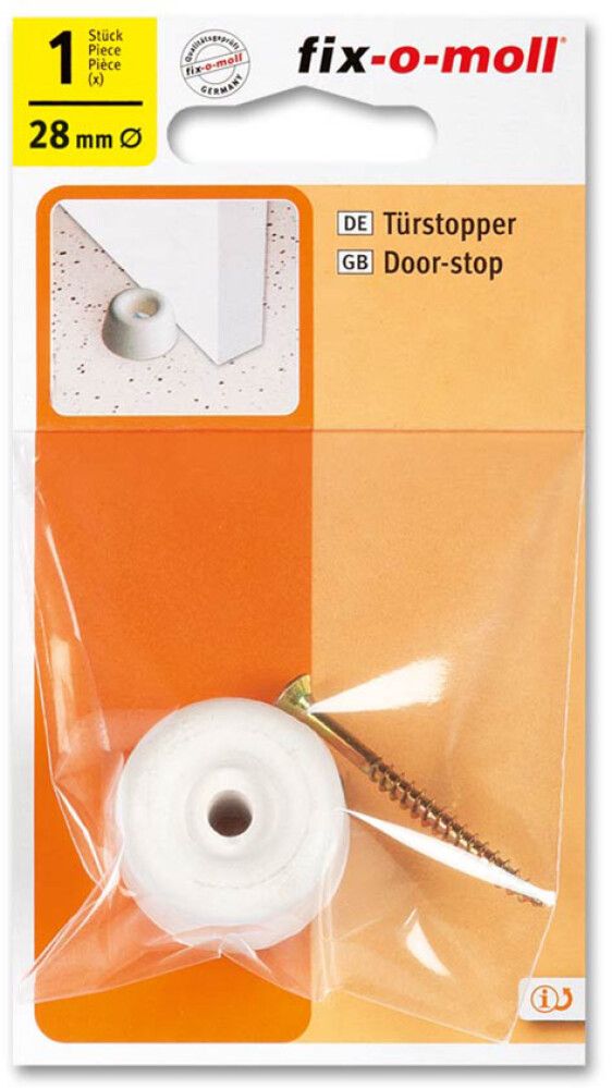 Ovenpysäytin ruuvilla Fix-o-moll valkoinen Ø 28 mm