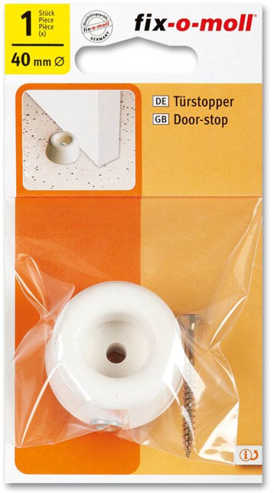 Ovenpysäytin ruuvilla Fix-o-moll valkoinen Ø 40 mm