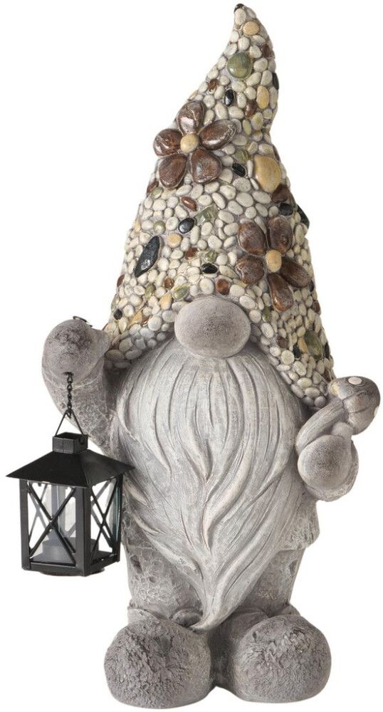 Puutarhapatsas Tonttu ja lyhty 51 cm