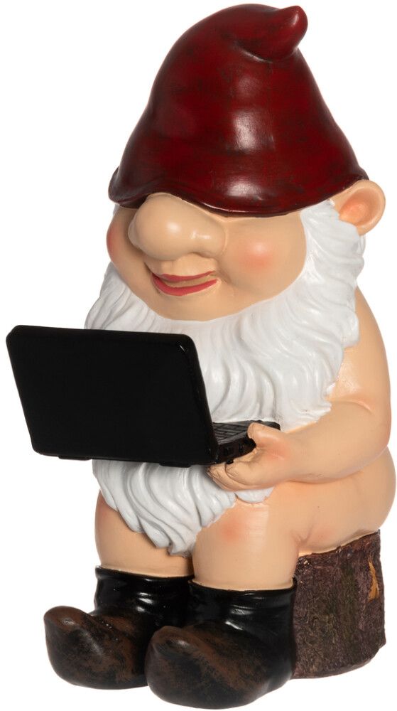 Puutarhatonttu läppärillä 23,5 cm