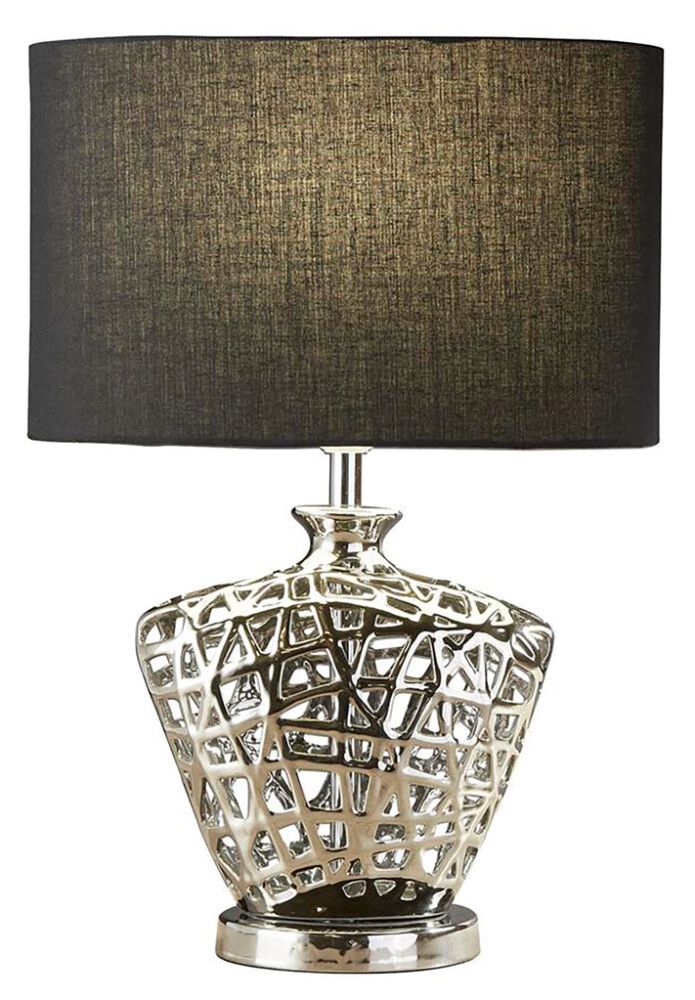 Pöytävalaisin Searchlight Greyson kromi ⌀ 38 cm