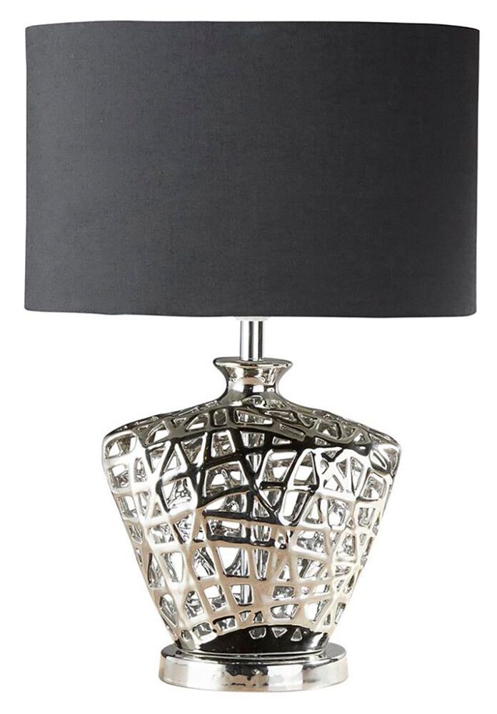 Pöytävalaisin Searchlight Greyson kromi ⌀ 38 cm