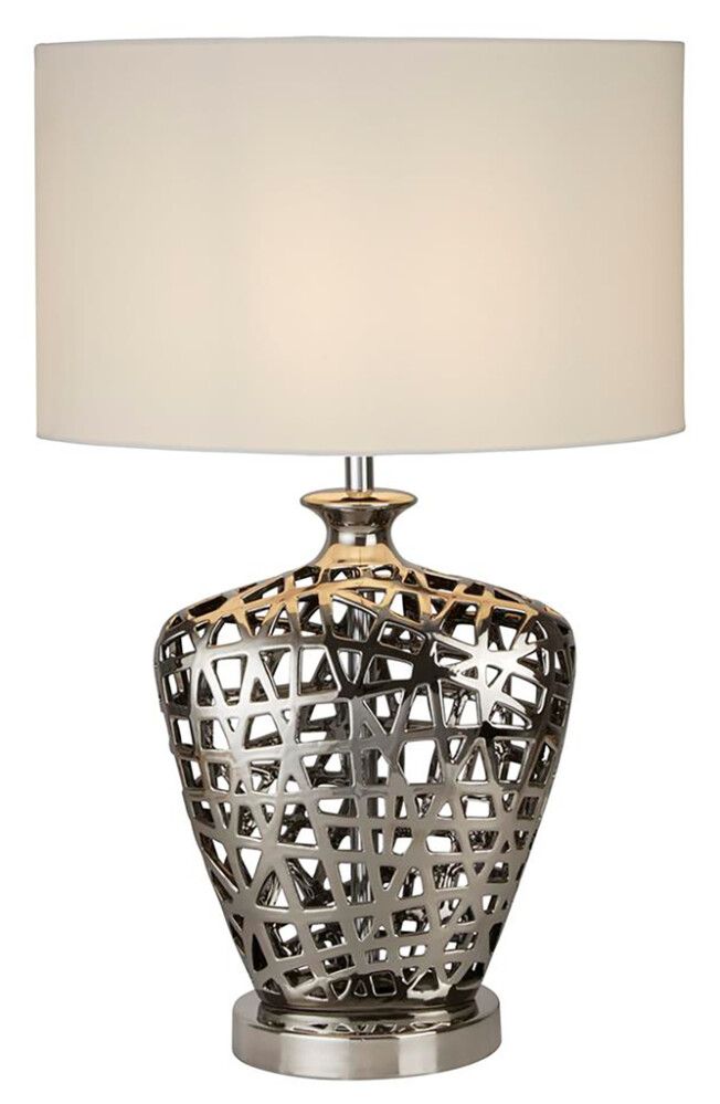 Pöytävalaisin Searchlight Network kromi/valkoinen ⌀ 36 cm