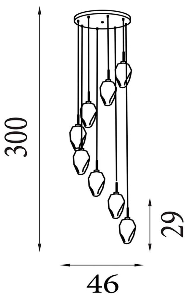 Riippuvalaisin Searchlight Rocky 8-os messinki ⌀ 46 cm