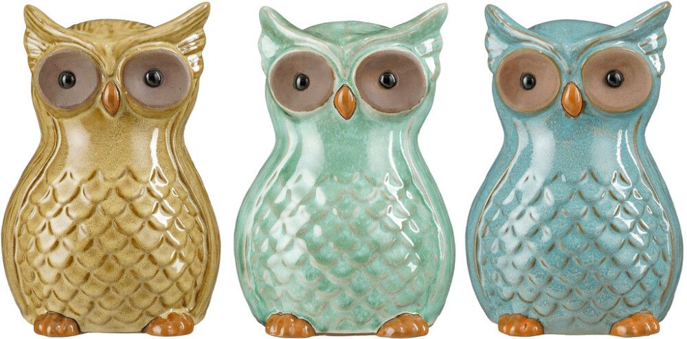 Puutarhapatsas pöllö 13 x 19 cm lajitelma