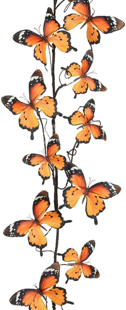 Koristeoksa perhoset 110 cm oranssi