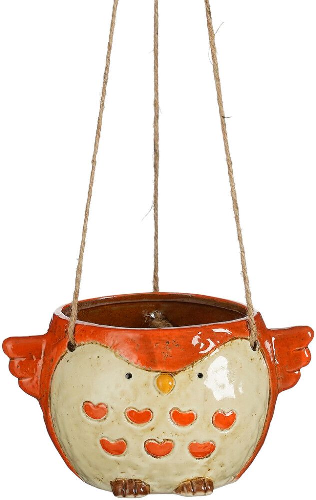 Amppeliruukku lintu 19 x 14 x 10 cm oranssi