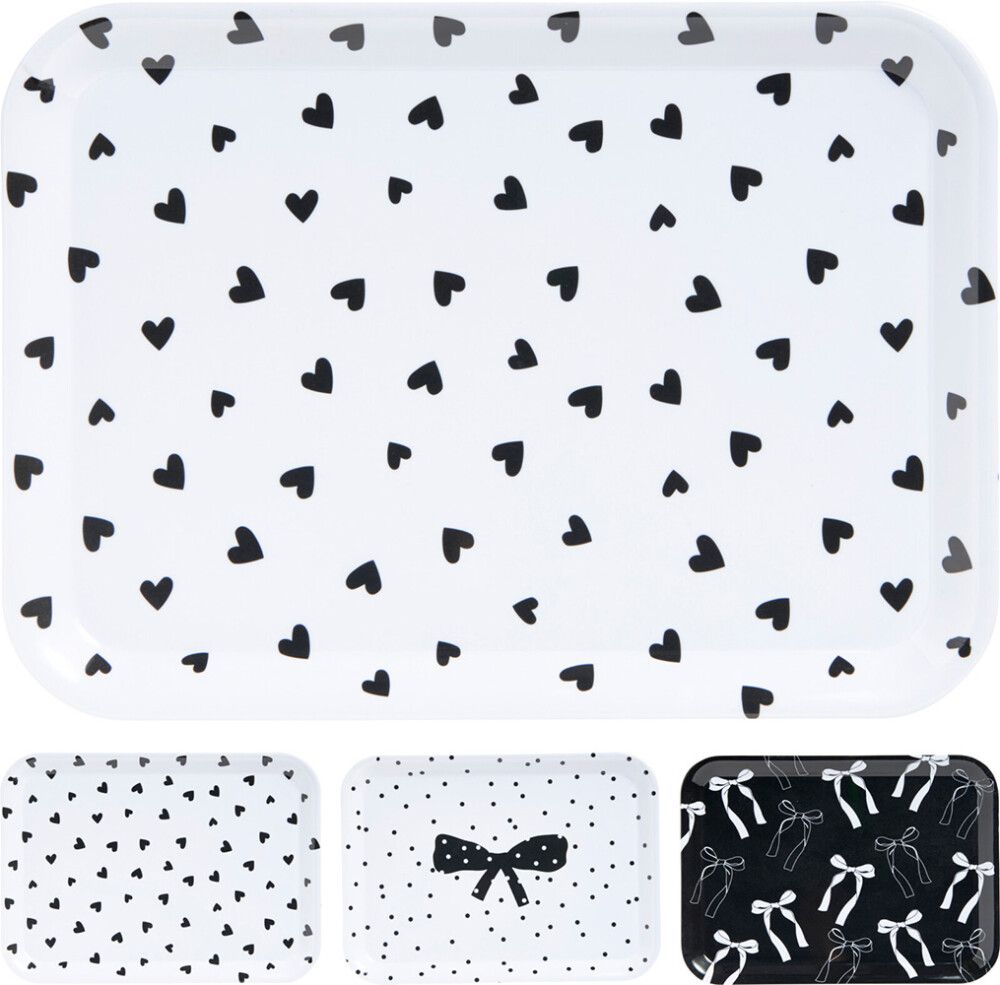 Tarjotin Koopman mustavalkoinen lajitelma 45 x 30 cm