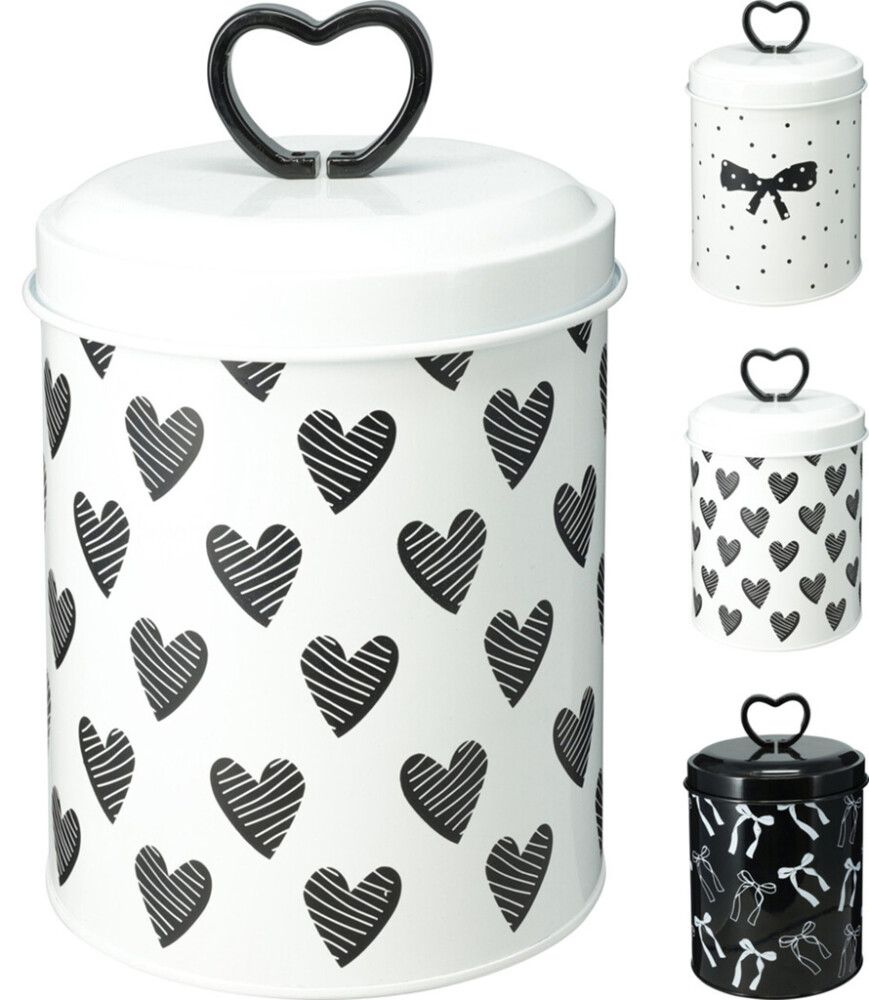 Metallipurkki Koopman mustavalkoinen lajitelma 14,5 x 21 cm