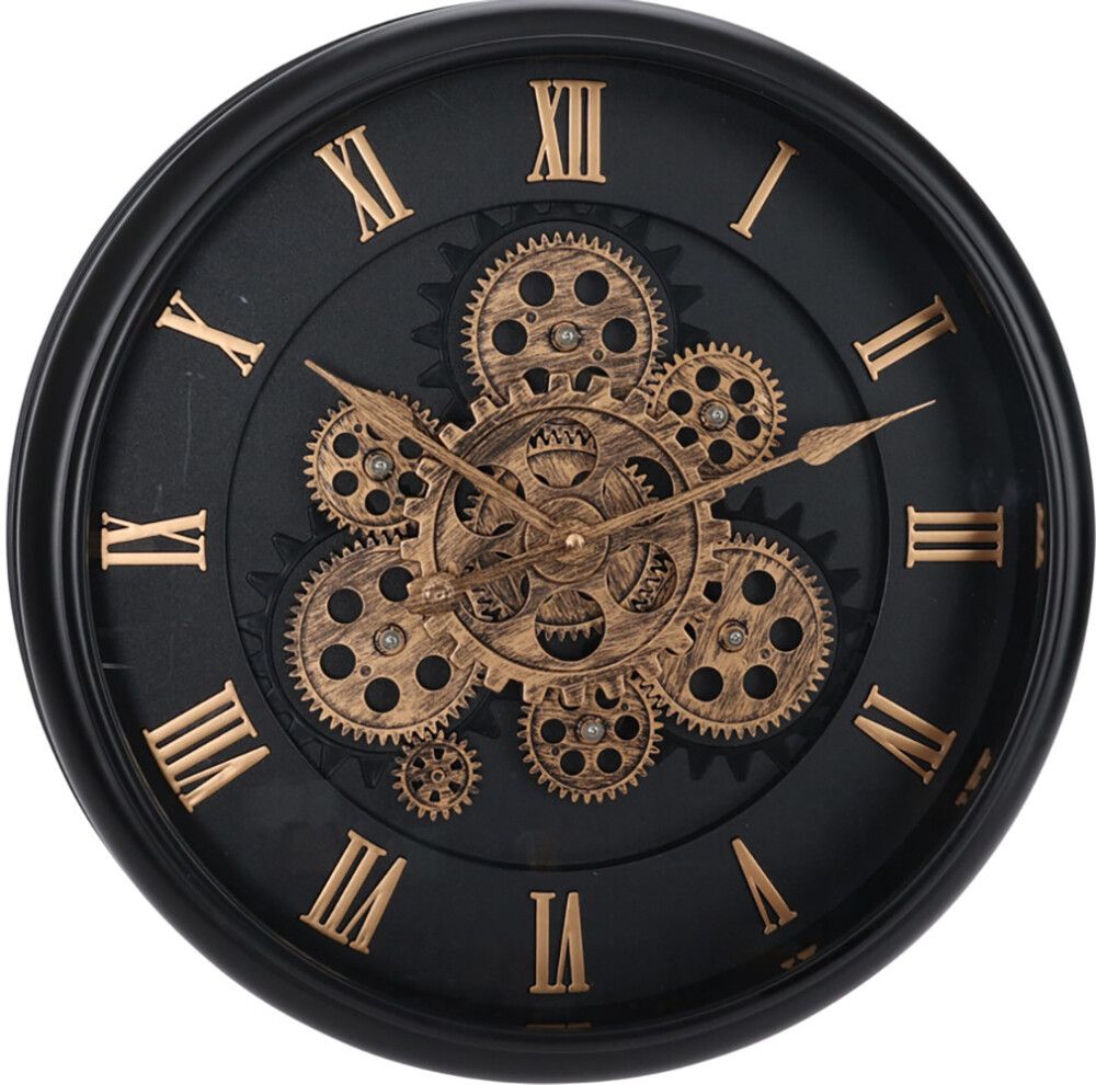 Seinäkello musta/kulta Ø 40 cm