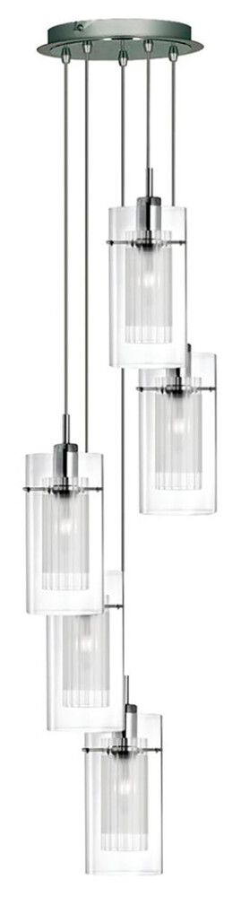 Riippuvalaisin Searchlight Duo I 5-os harjattu hopea ⌀ 28 cm