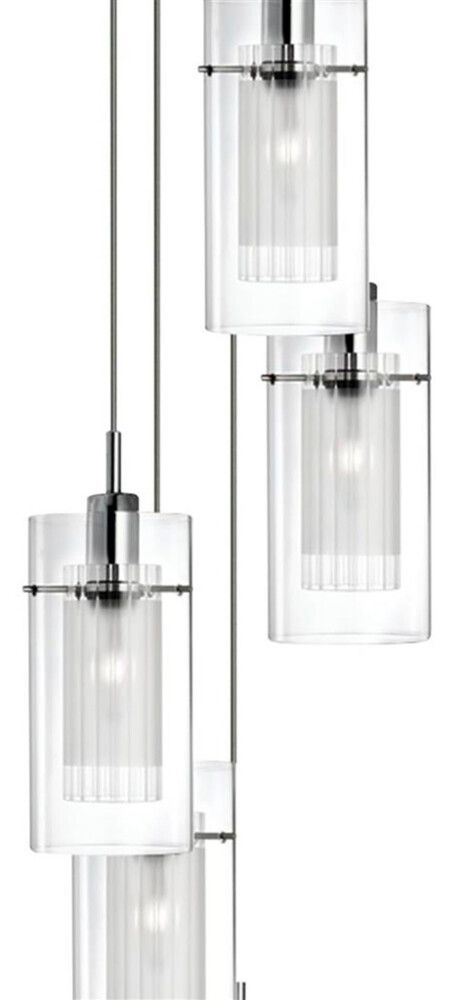 Riippuvalaisin Searchlight Duo I 5-os harjattu hopea ⌀ 28 cm