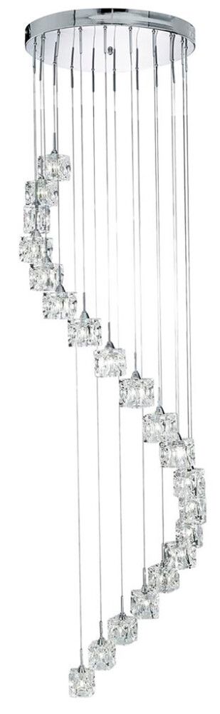 LED-riippuvalaisin Searchlight Ice Cube 20-os kirkas kromi ⌀ 45 cm