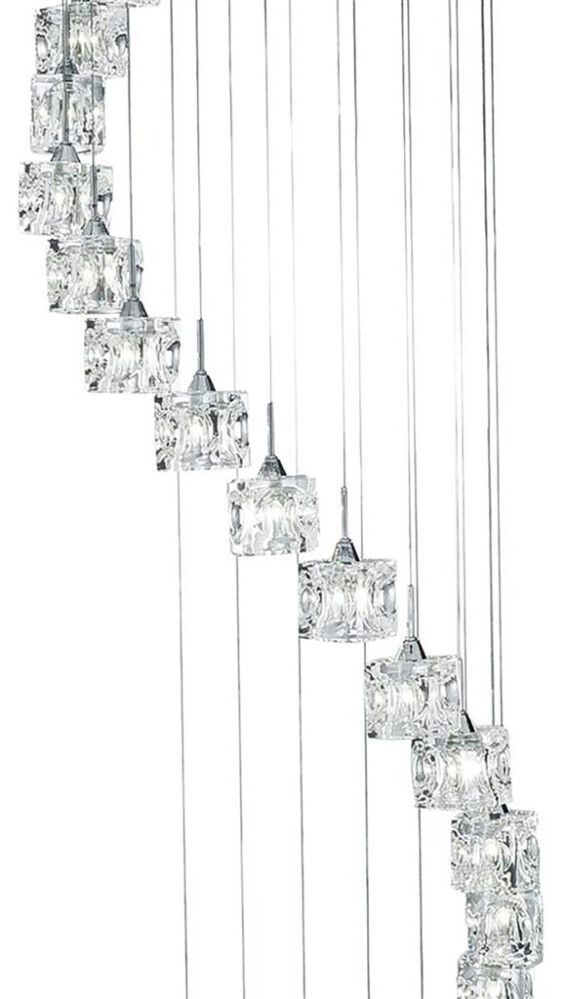 LED-riippuvalaisin Searchlight Ice Cube 20-os kirkas kromi ⌀ 45 cm