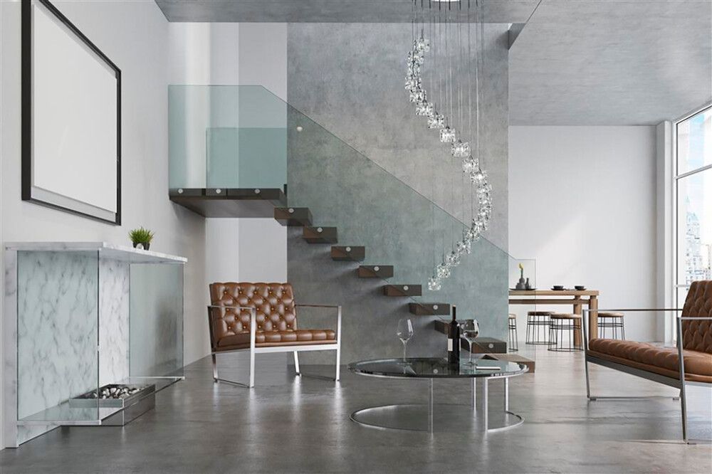 LED-riippuvalaisin Searchlight Ice Cube 20-os kirkas kromi ⌀ 45 cm