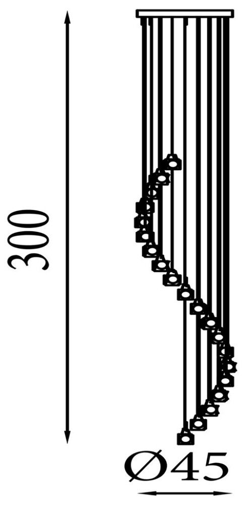 LED-riippuvalaisin Searchlight Ice Cube 20-os kirkas kromi ⌀ 45 cm
