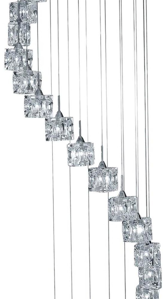 LED-riippuvalaisin Searchlight Ice Cube 20-os kromi ⌀ 45 cm