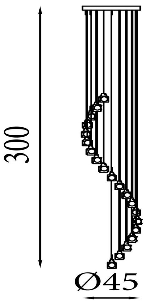 LED-riippuvalaisin Searchlight Ice Cube 20-os kromi ⌀ 45 cm
