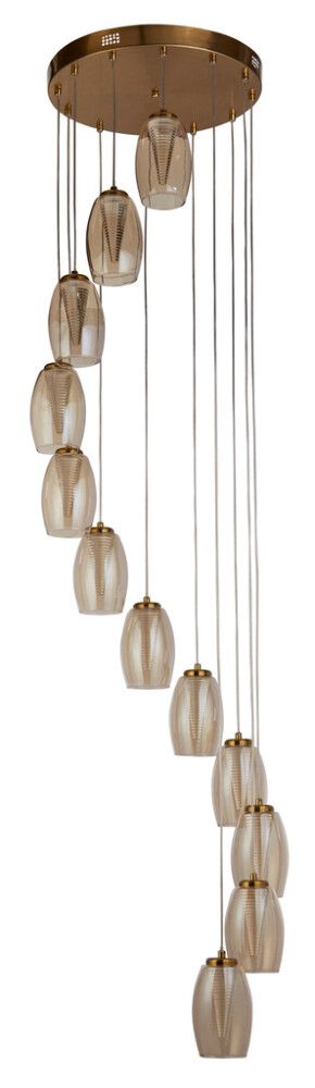 LED-riippuvalaisin Searchlight Cyclone 12-os pronssi ⌀ 52 cm