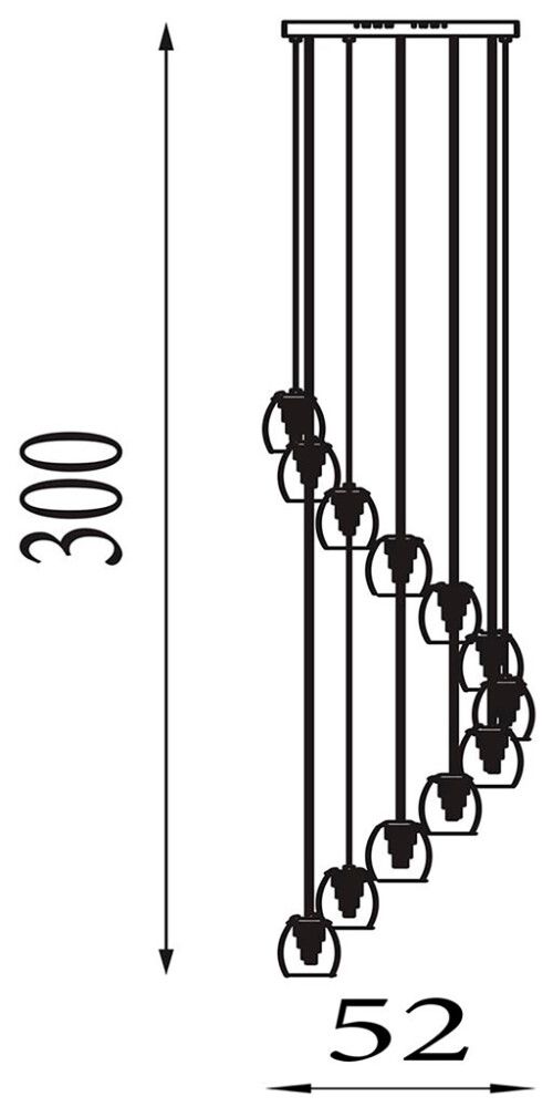 LED-riippuvalaisin Searchlight Cyclone 12-os pronssi ⌀ 52 cm